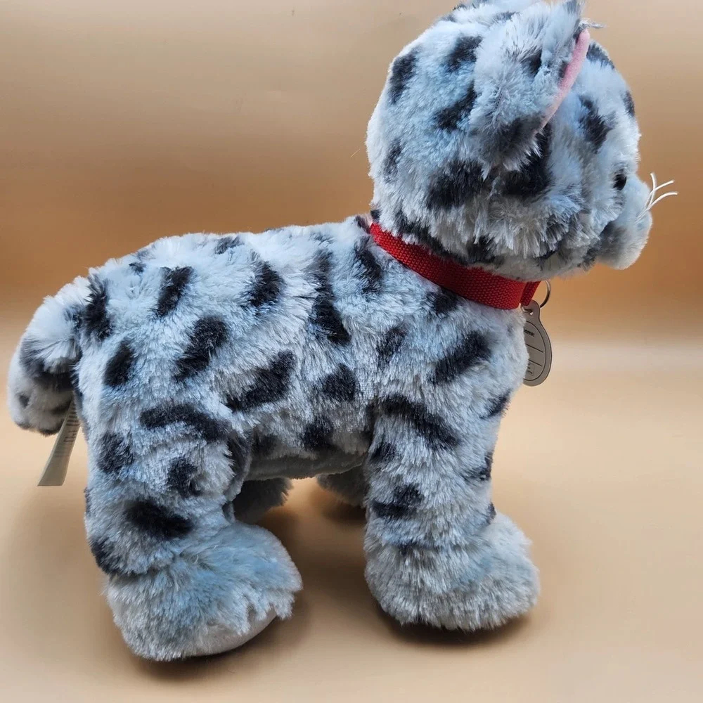 Build a Bear BAB Promise Pets Spotted Gray Cat Plush Stuffed Animal Green Eyes